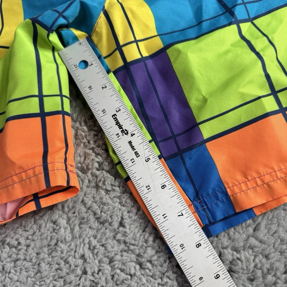 Vintage 90's OP Ocean Pacific Youth Small 6/7‎ Neon Swim Trunks Board Shorts